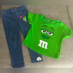 Kids m&m T-Shirt and Pants 3T